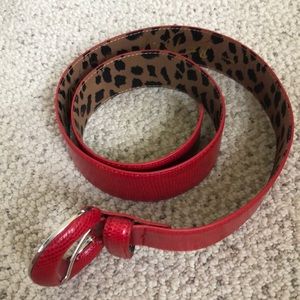 Red + cheetah print belt